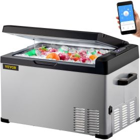 VEVOR 12 Volt Refrigerator, Portable Refrigerator (-4°F~68°F) With APP Control Car Compressor Fridge Cooler 12V/24V DC and 110-220V AC For Camping