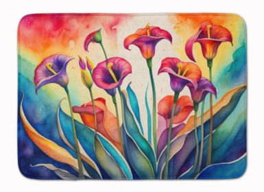 Calla Lilies in Color Memory Foam Kitchen Mat Machine Washable Anti-Fatigue Mat Cushion Comfort Bath Mat or Kitchen Rug