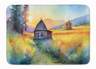 Montana Bitterroot in Watercolor Memory Foam Kitchen Mat Machine Washable Anti-Fatigue Mat Cushion Comfort Bath Mat or Kitchen Rug