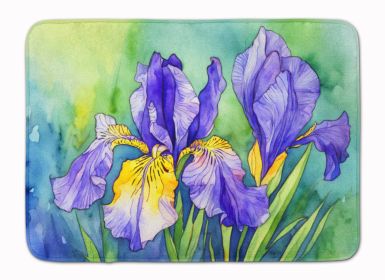 Tennessee Iris in Watercolor Memory Foam Kitchen Mat Machine Washable Anti-Fatigue Mat Cushion Comfort Bath Mat or Kitchen Rug