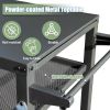 3-Shelf Outdoor Grill Table, Grill Cart Outdoor with Wheels, Pizza Oven Table and Food Prep Table, Blackstone Table with Propane Tank Hook