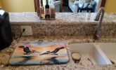 Pelicans Flying Dish Drying Mat Absorbent Dish Drying Mat Pad for Kitchen Counter Dish Drainer Mat for Countertop, 14 x 21", Multicolor