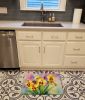 Orchids in Watercolor Memory Foam Kitchen Mat Machine Washable Anti-Fatigue Mat Cushion Comfort Bath Mat or Kitchen Rug