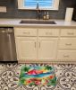 Hawaii Hawaiian Hibiscus in Watercolor Memory Foam Kitchen Mat Machine Washable Anti-Fatigue Mat Cushion Comfort Bath Mat or Kitchen Rug