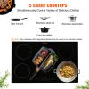 VEVOR Electric Cooktop, 5 Burners, 30'' Induction Stove Top, Built-in Magnetic Cooktop 9200W, 9 Heating Level Multifunctional Burner