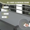 Outdoor Kitchen Island with Storage, Aluminum Kitchen Storage Island with Wall Hanging