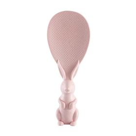 1pc; Rice Scoop; Non-stick Rice Paddle; Cute Bunny Standing Food Service Spoon; Home Creative Kawaii Rabbit Rice Shovel; Kitchen Utensils (Color: pink)