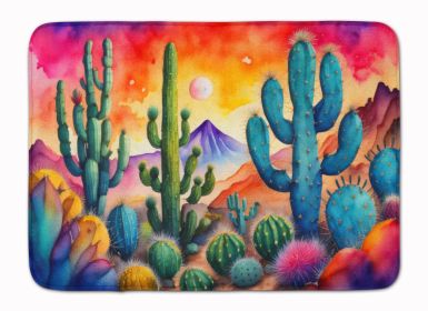 Cactus in Color Memory Foam Kitchen Mat Machine Washable Anti-Fatigue Mat Cushion Comfort Bath Mat or Kitchen Rug (Default: Default)