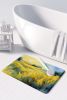 Nebraska Goldenrod in Watercolor Memory Foam Kitchen Mat Machine Washable Anti-Fatigue Mat Cushion Comfort Bath Mat or Kitchen Rug