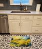 Nebraska Goldenrod in Watercolor Memory Foam Kitchen Mat Machine Washable Anti-Fatigue Mat Cushion Comfort Bath Mat or Kitchen Rug